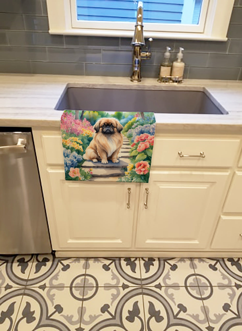 Buy this Pekingese Spring Path Kitchen Towel