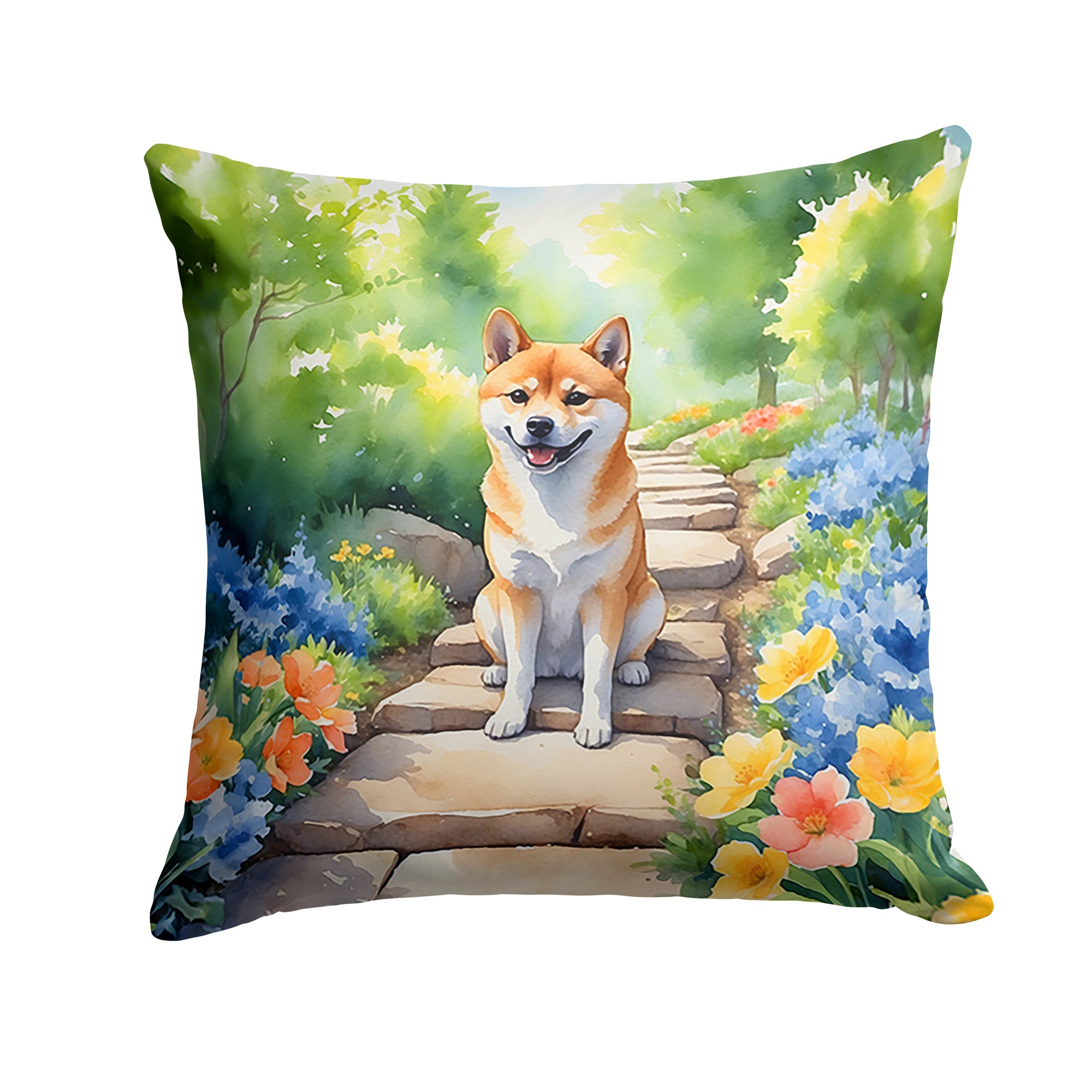 Buy this Shiba Inu Spring Path Throw Pillow
