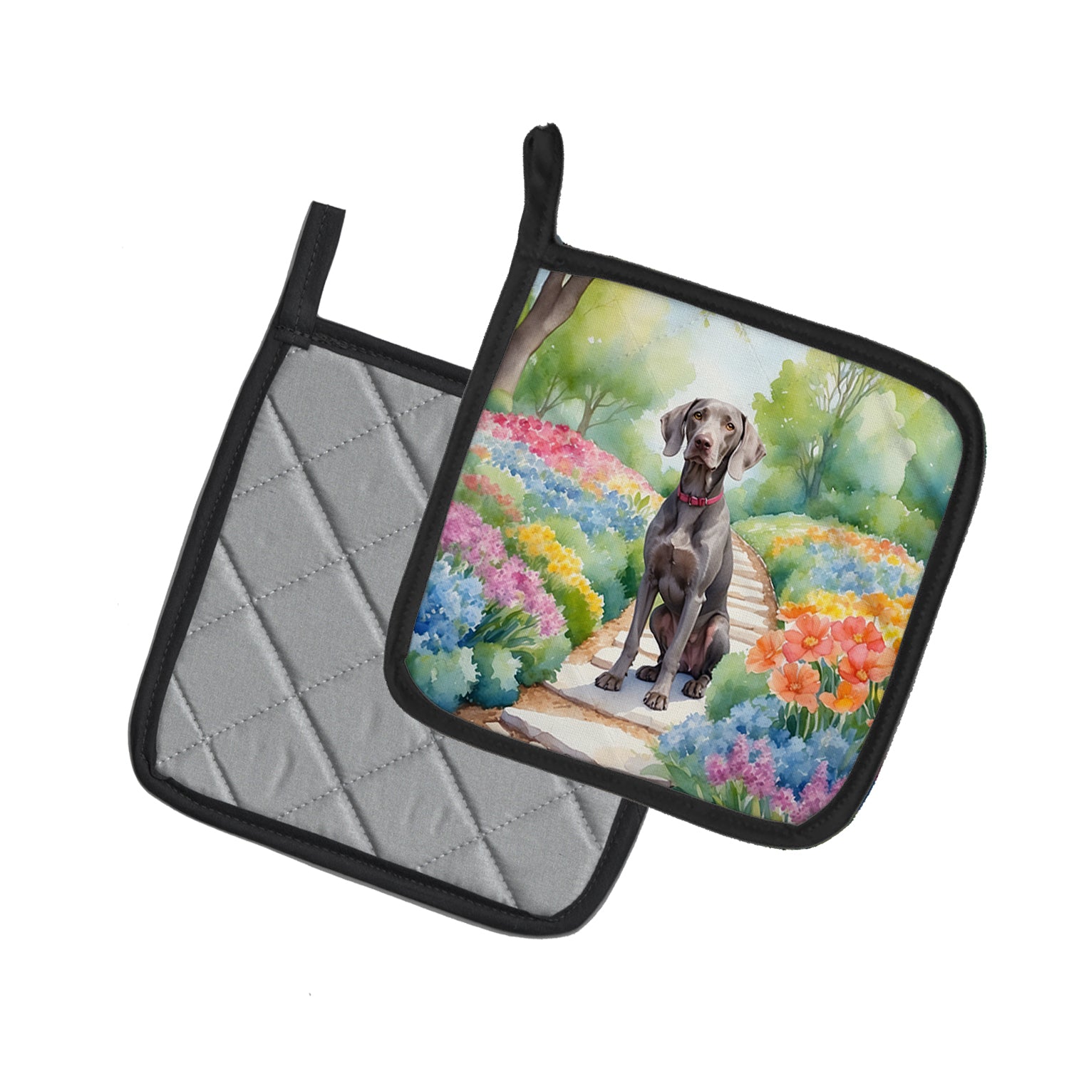 Buy this Weimaraner Spring Path Pair of Pot Holders