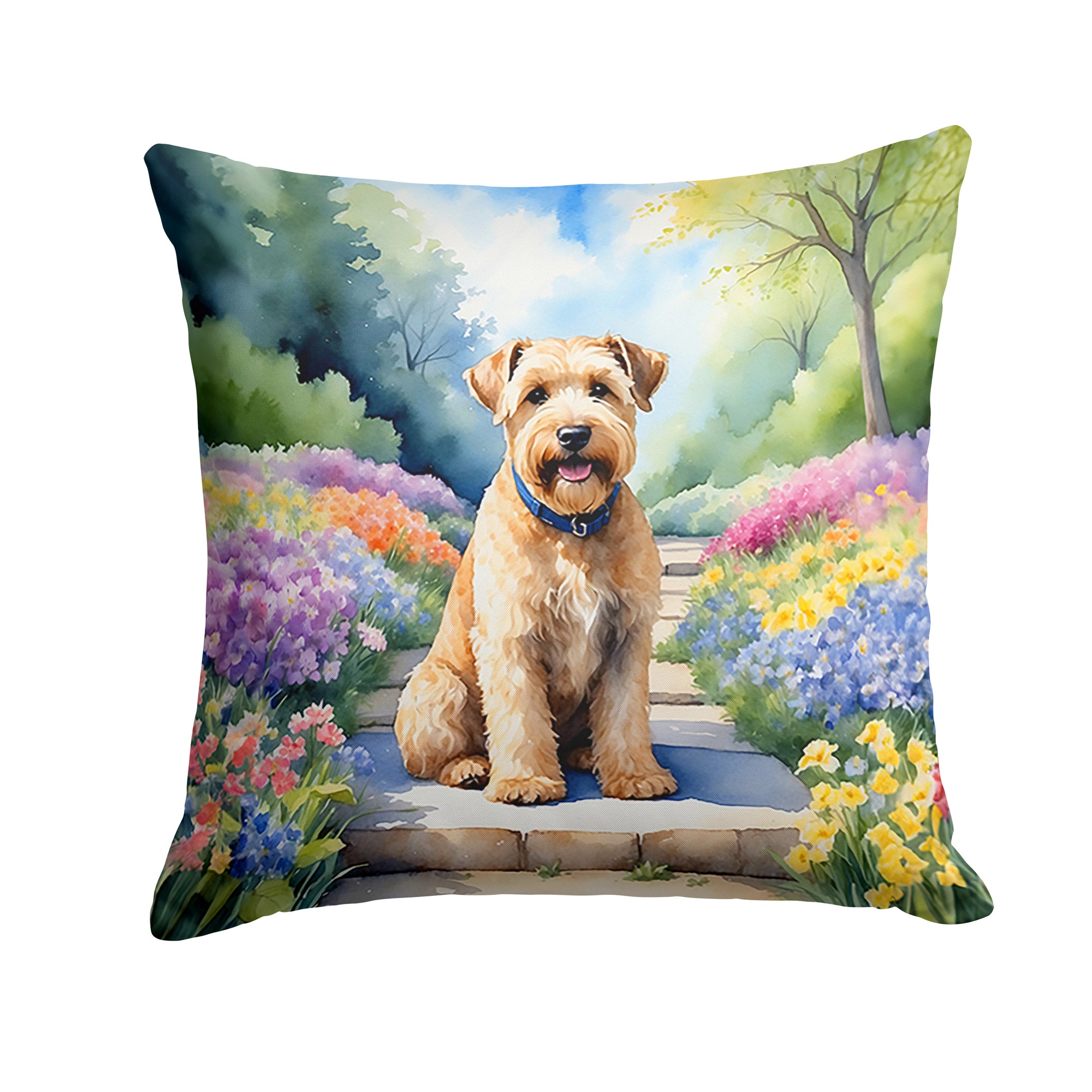 Buy this Wheaten Terrier Spring Path Throw Pillow