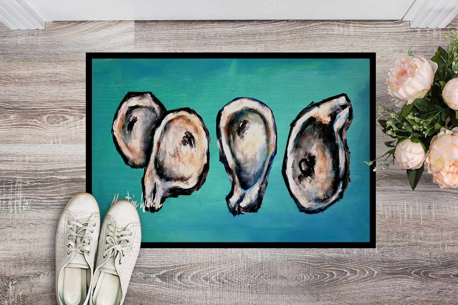 Buy this Four Oyster Shells on Board Doormat