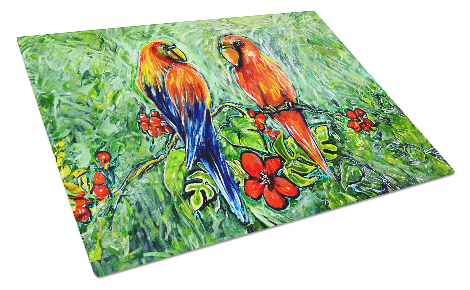 Buy this Fred and Freda Parrots Glass Cutting Board