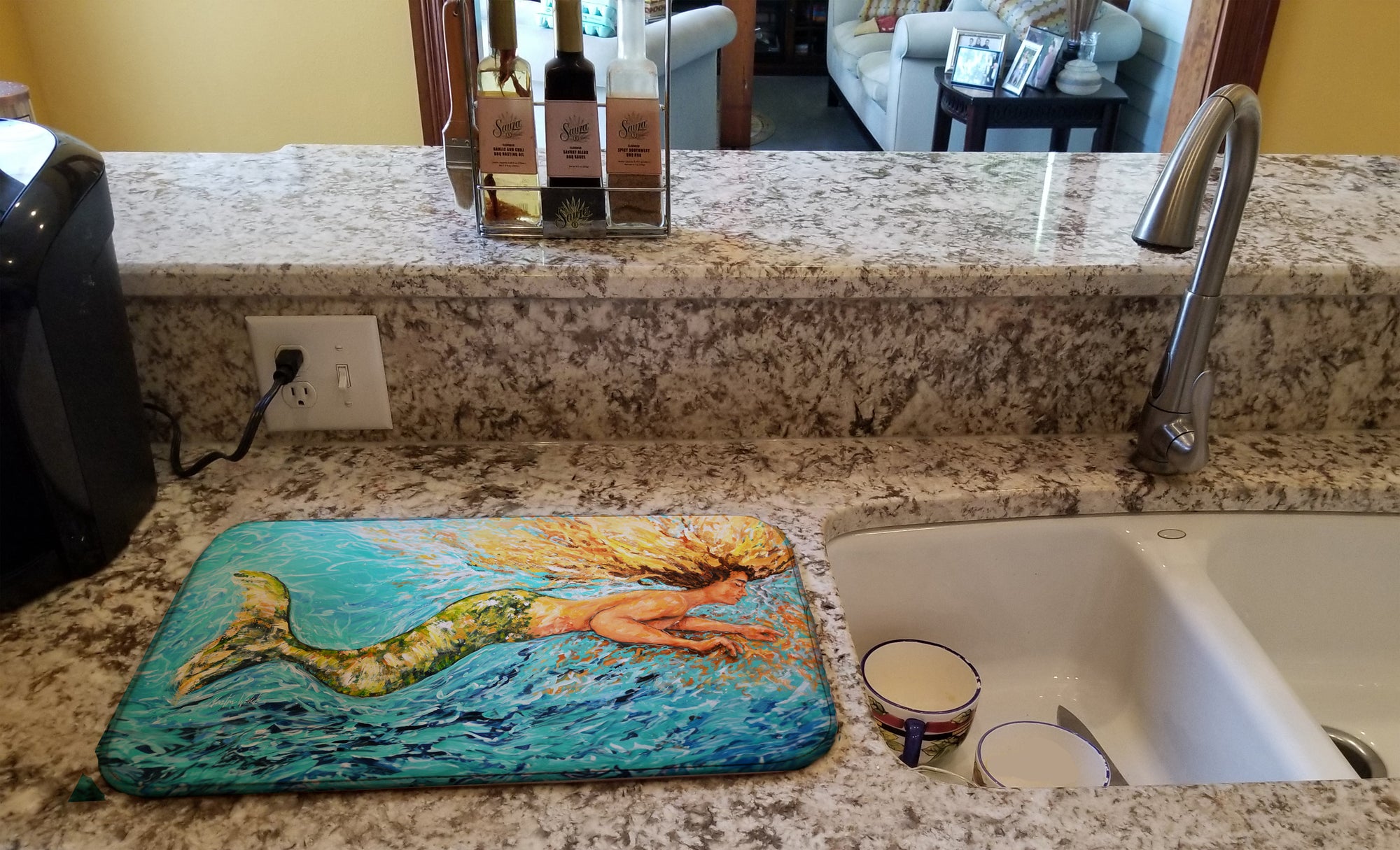 Mermaid After Your Heart Dish Drying Mat