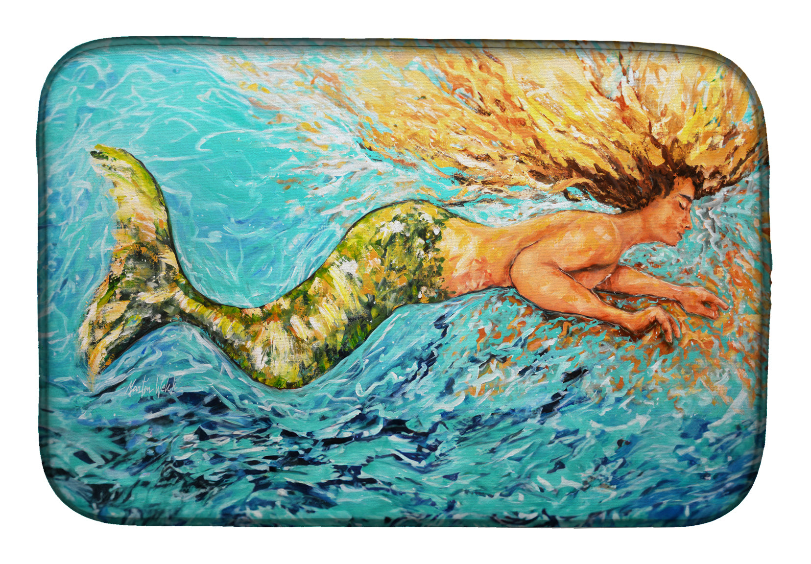 Buy this Mermaid After Your Heart Dish Drying Mat
