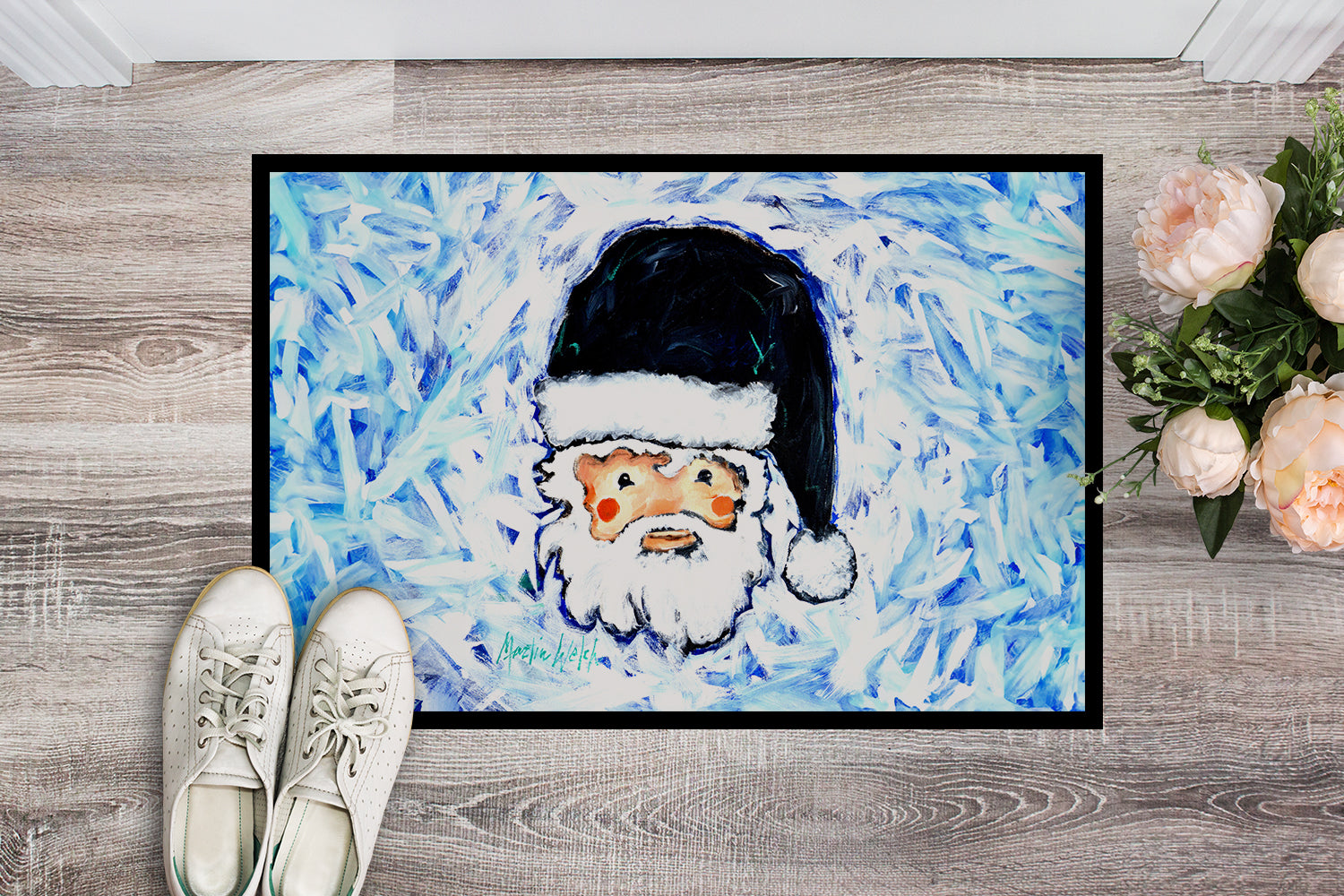 Novena Blue Santa Claus Doormat