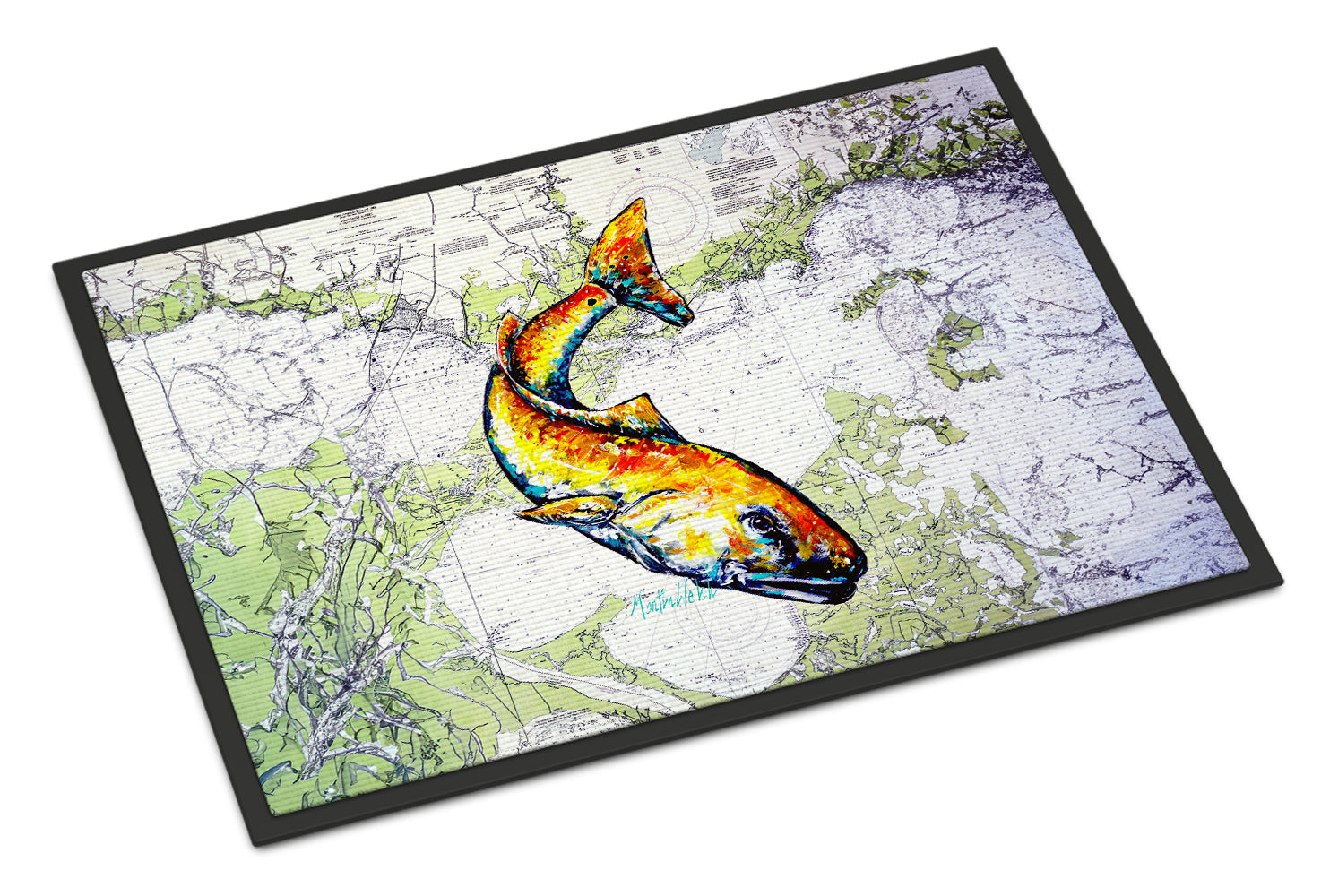 Buy this Red Fish On Map Doormat