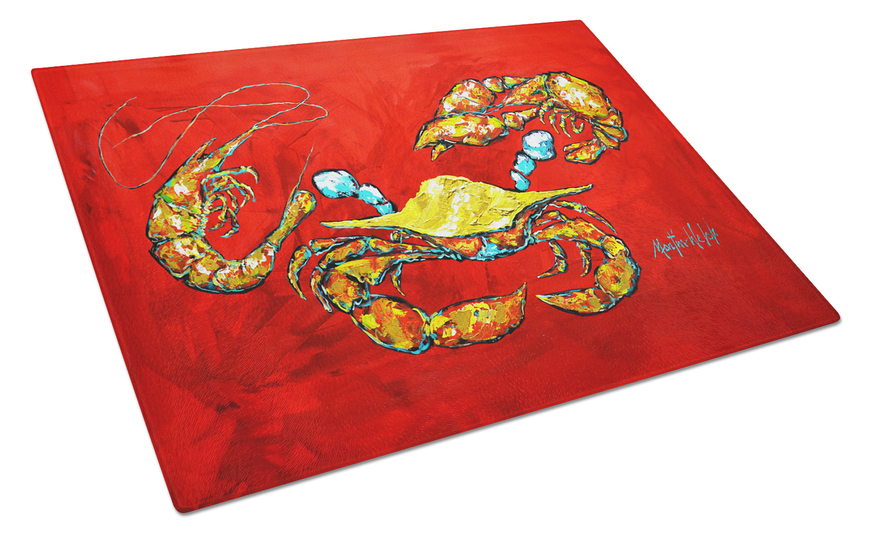 Buy this Seafood Sandwich Crab Shrimp Crawfish Glass Cutting Board