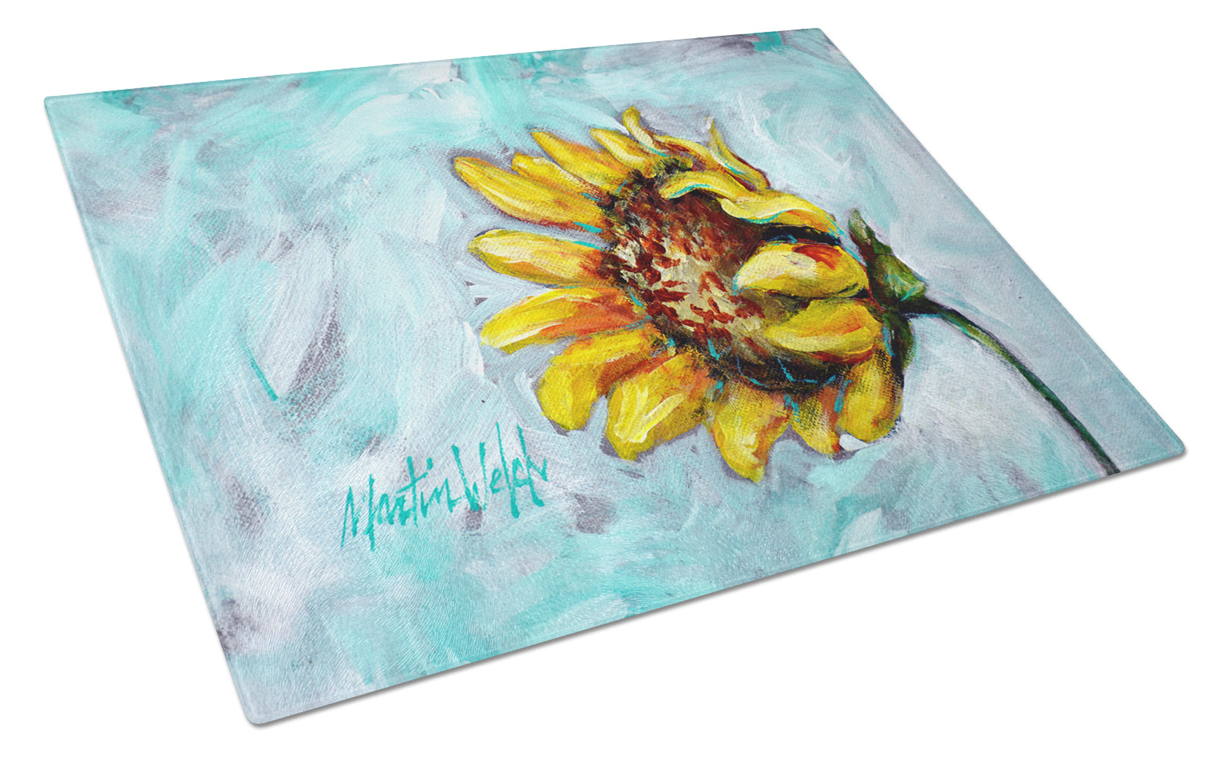 Buy this Yellow Sun Sunflowers Glass Cutting Board