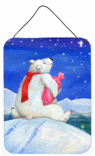 Polar Bear with Hot Water Bottle Wall or Door Hanging Prints CDCO0488DS1216 by Caroline's Treasures