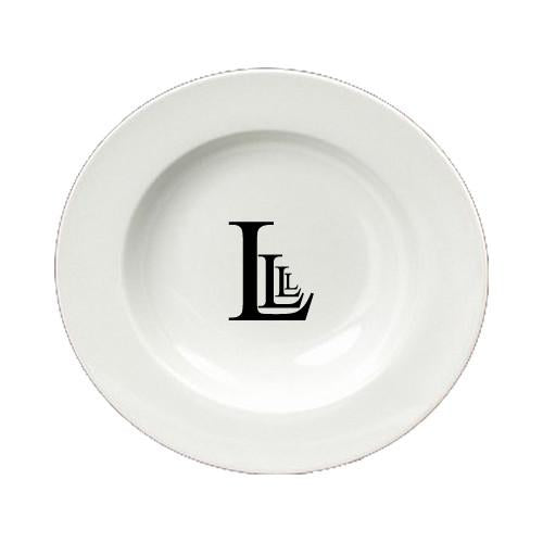 Letter L Initial Monogram Modern Round Ceramic White Soup Bowl CJ1056-L-SBW-825 by Caroline's Treasures