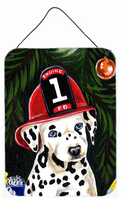 Fire Fighter Christmas Dalmatian Wall or Door Hanging Prints AMB1317DS1216 by Caroline's Treasures