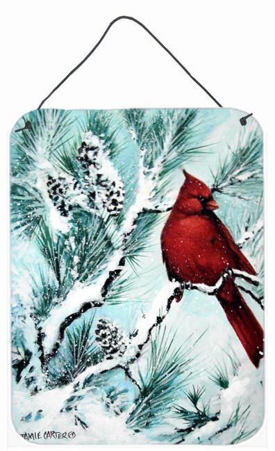 Winter's Glory Redbird 1 Northern Cardinal Wall or Door Hanging Prints PJC1057DS1216 by Caroline's Treasures