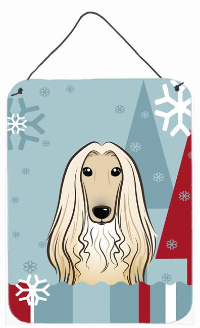 Winter Holiday Afghan Hound Wall or Door Hanging Prints BB1740DS1216 by Caroline's Treasures