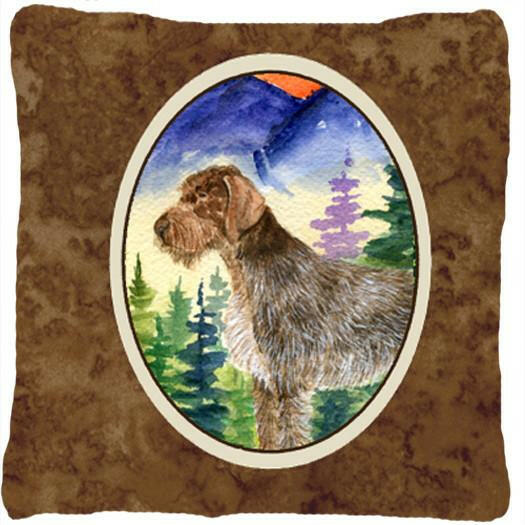 German Wirehaired Pointer Decorative   Canvas Fabric Pillow by Caroline's Treasures