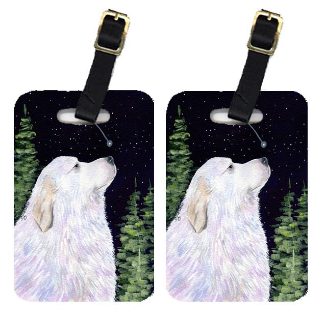Starry Night Great Pyrenees Luggage Tags Pair of 2 by Caroline's Treasures
