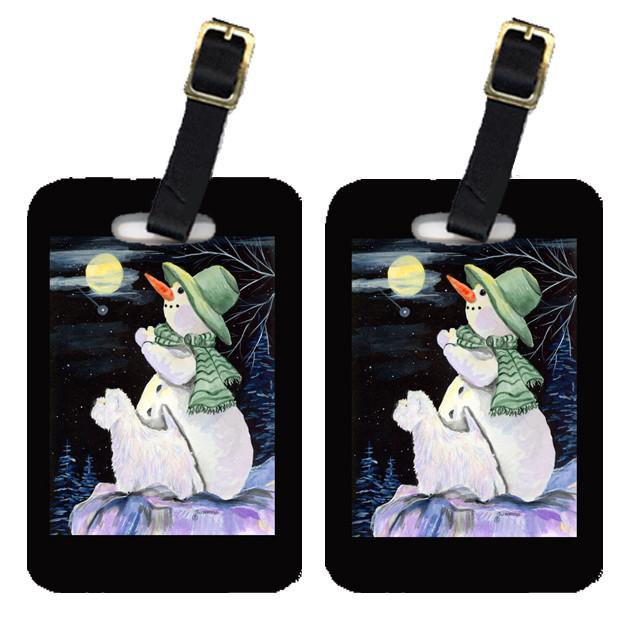 Snowman with Westie Luggage Tags Pair of 2 by Caroline's Treasures