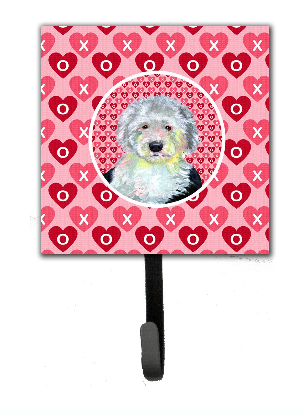 Old English Sheepdog Valentine's Love and Hearts Leash or Key Holder by Caroline's Treasures