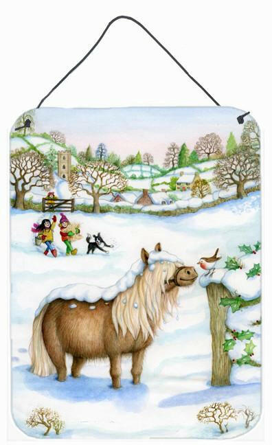 Feeding The Shetland Horse Wall or Door Hanging Prints CDCO0404DS1216 by Caroline&#39;s Treasures