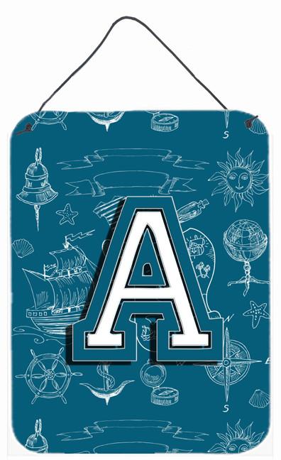 Letter A Sea Doodles Initial Alphabet Wall or Door Hanging Prints CJ2014-ADS1216 by Caroline's Treasures