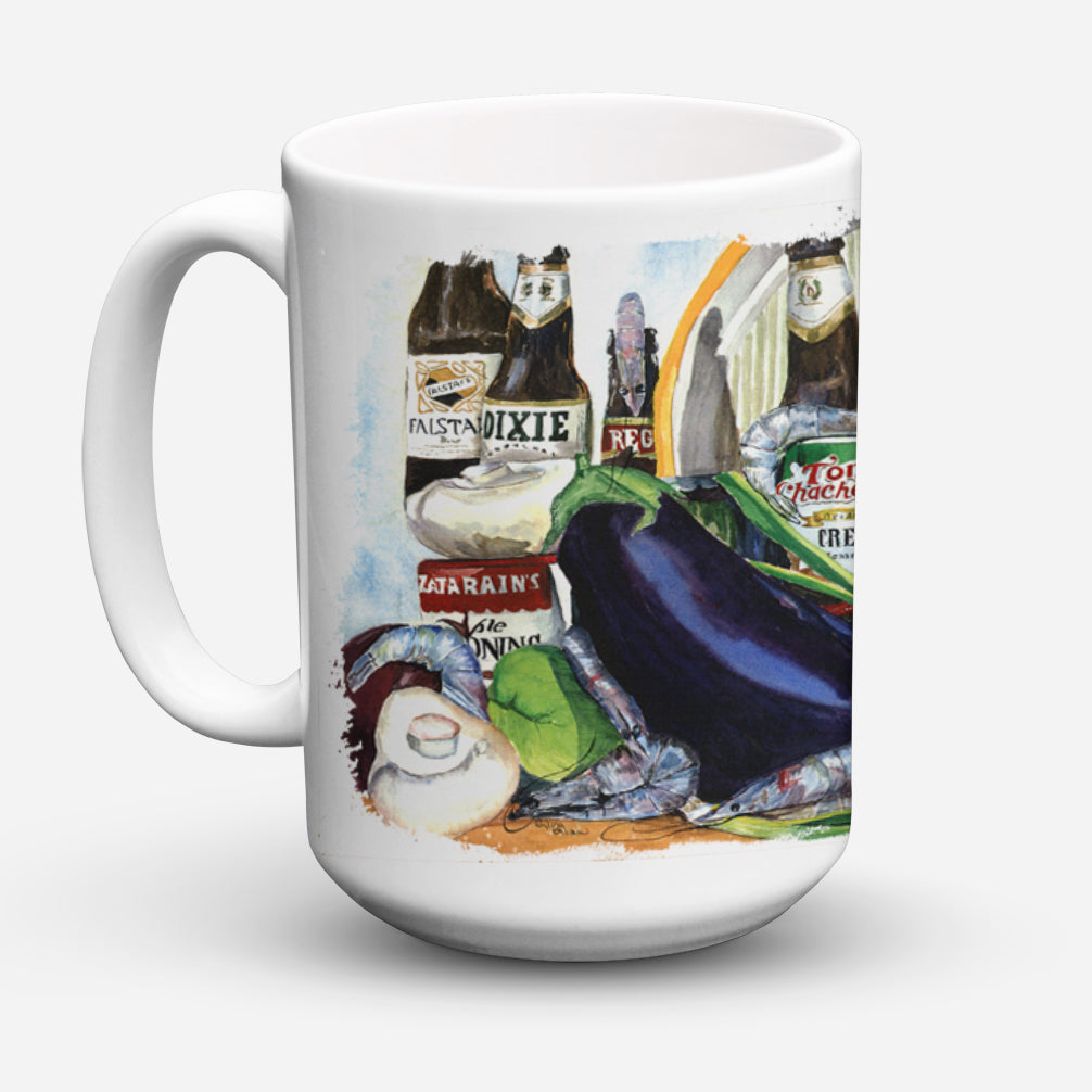 Eggplant and New Orleans Beers  Dishwasher Safe Microwavable Ceramic Coffee Mug 15 ounce 1007CM15