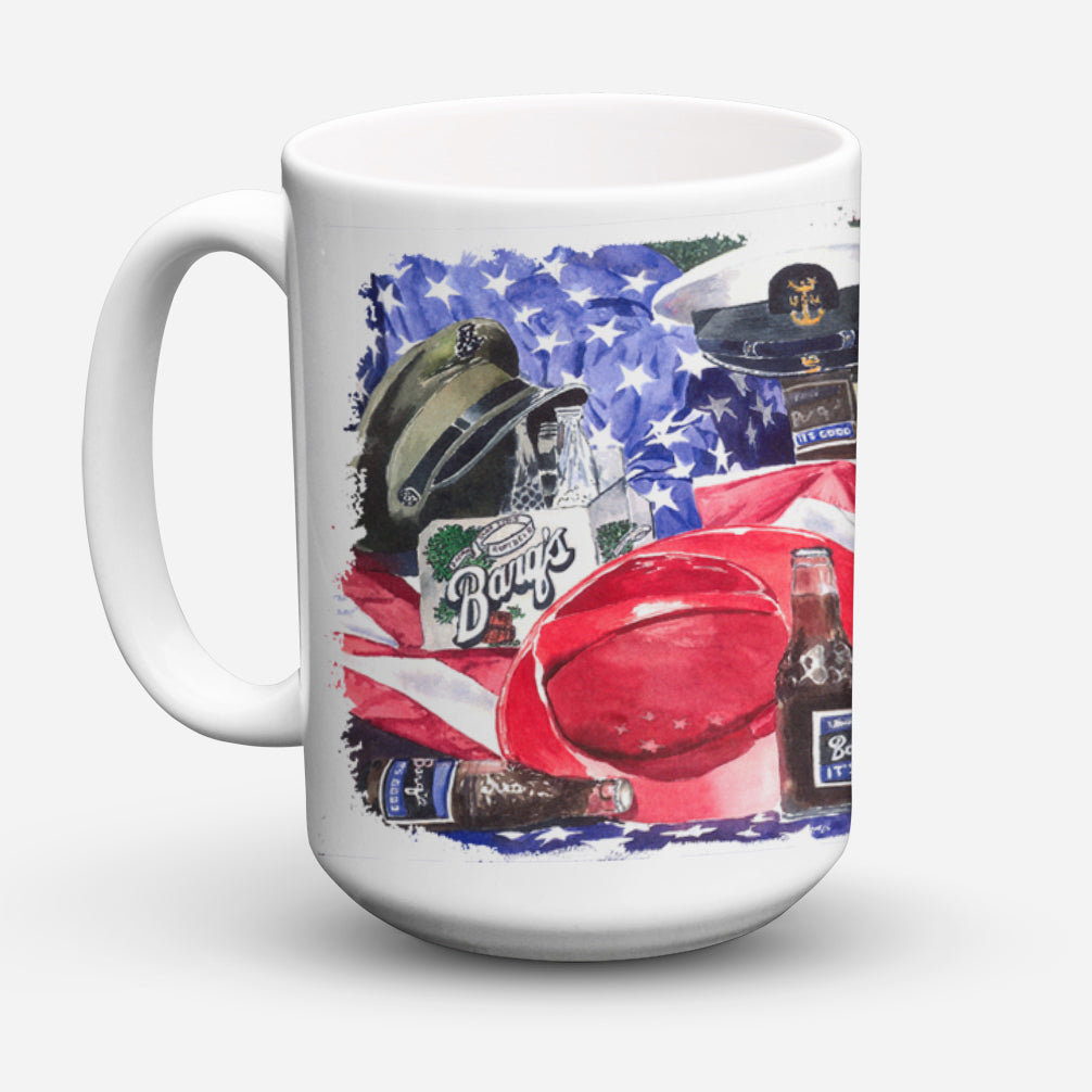 Barq's and Armed Forces Dishwasher Safe Microwavable Ceramic Coffee Mug 15 ounce 1012CM15