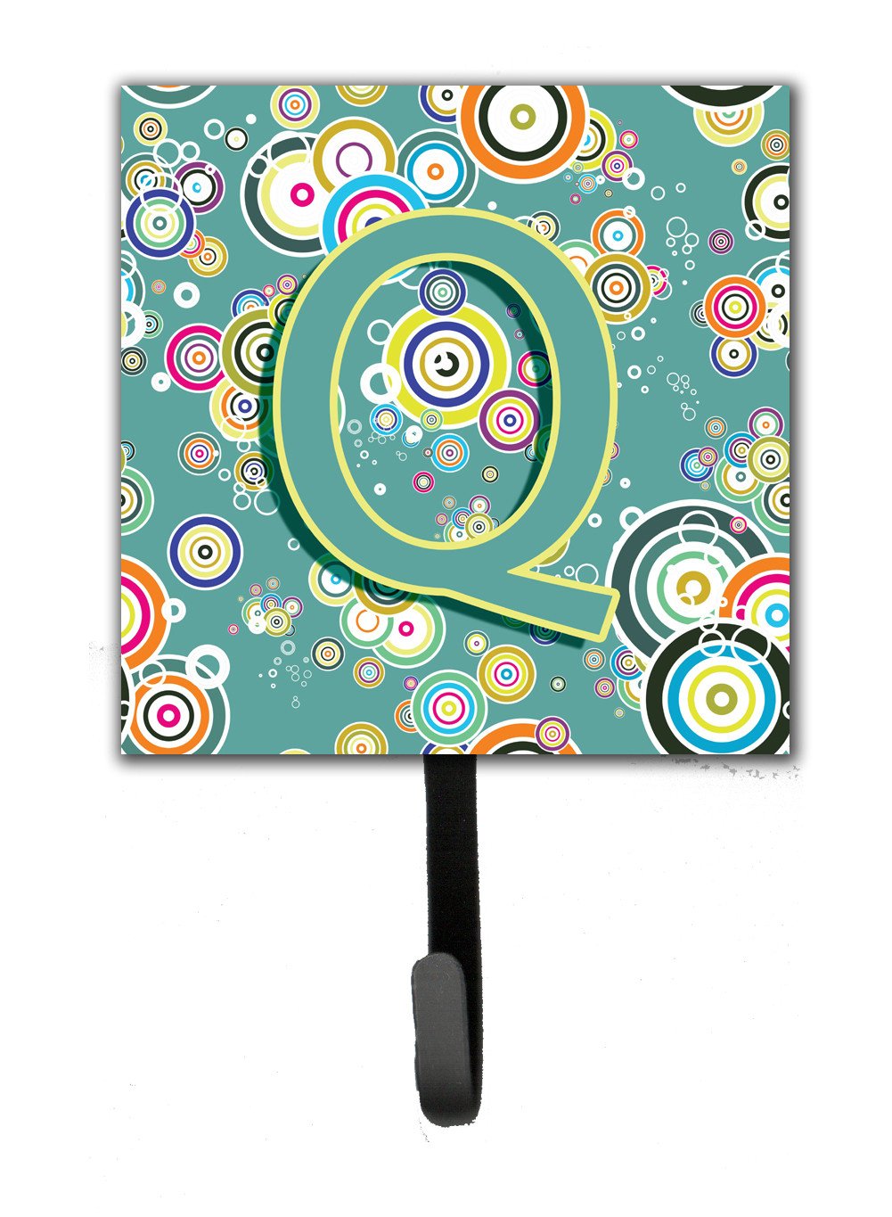 Letter Q Circle Circle Teal Initial Alphabet Leash or Key Holder CJ2015-QSH4 by Caroline's Treasures