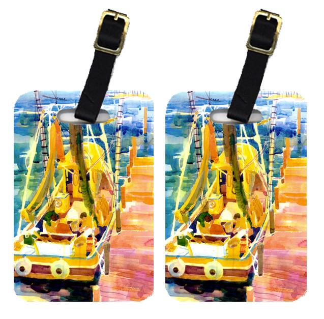 Pair of 2 Shrimp Boats Luggage Tags by Caroline&#39;s Treasures