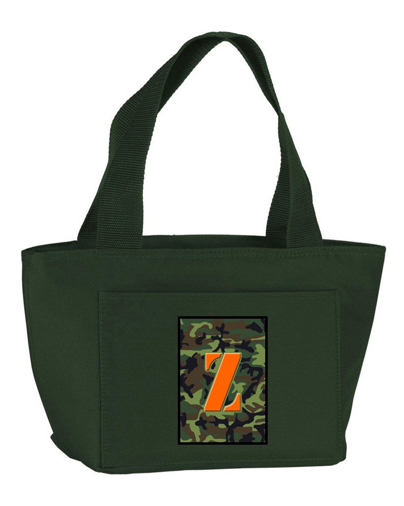 Letter Z Monogram - Camo Green Zippered Insulated School Washable and Stylish Lunch Bag Cooler CJ1030-Z-GN-8808 by Caroline's Treasures