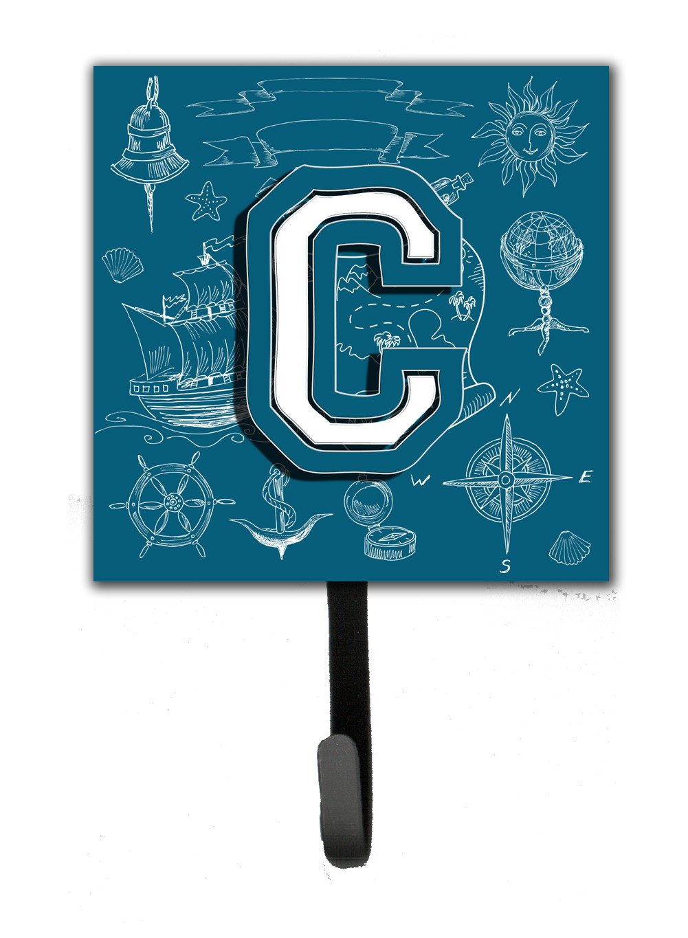 Letter C Sea Doodles Initial Alphabet Leash or Key Holder CJ2014-CSH4 by Caroline's Treasures