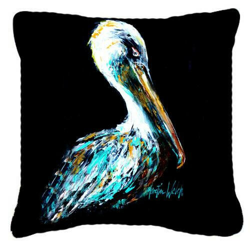 Dressed in Black Pelican Canvas Fabric Decorative Pillow MW1164PW1414 by Caroline&#39;s Treasures