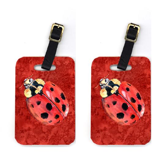 Pair of Lady Bug on Deep Red Luggage Tags by Caroline's Treasures