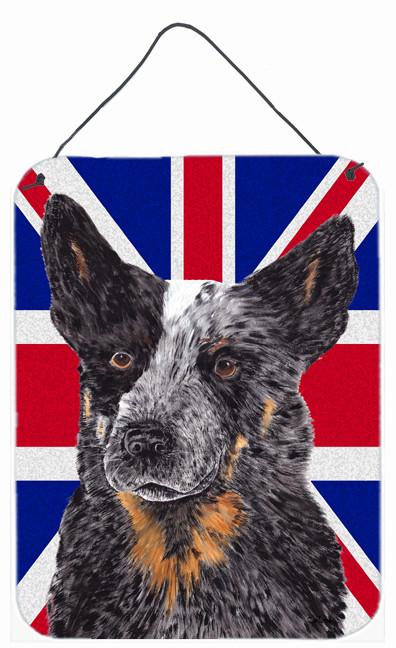 Australian Cattle Dog with English Union Jack British Flag Wall or Door Hanging Prints SC9853DS1216 by Caroline's Treasures