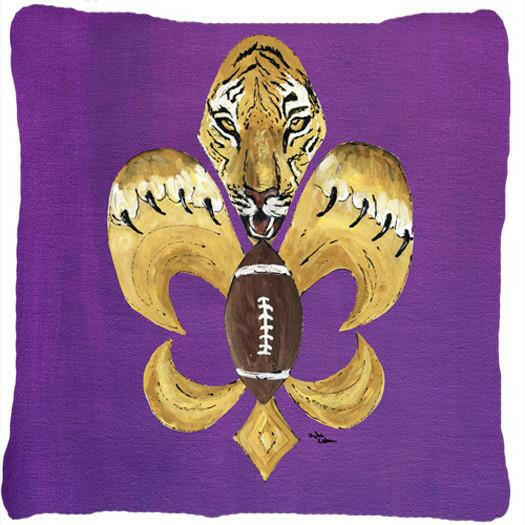 Tiger Football Fleur de lis Decorative   Canvas Fabric Pillow 8205 - the-store.com
