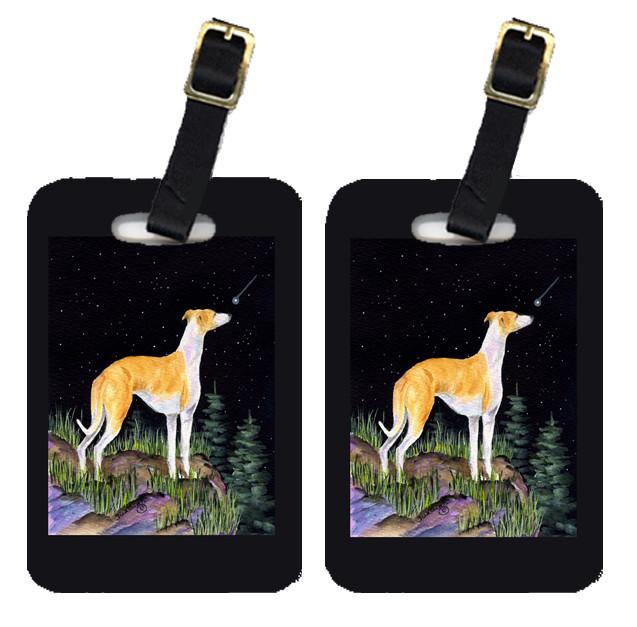 Starry Night Whippet Luggage Tags Pair of 2 by Caroline's Treasures