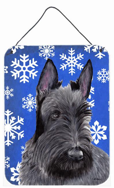Scottish Terrier Winter Snowflakes Holiday Metal Wall or Door Hanging Prints by Caroline's Treasures