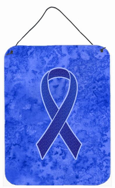 Dark Blue Ribbon for Colon Cancer Awareness Wall or Door Hanging Prints AN1202DS1216 by Caroline's Treasures
