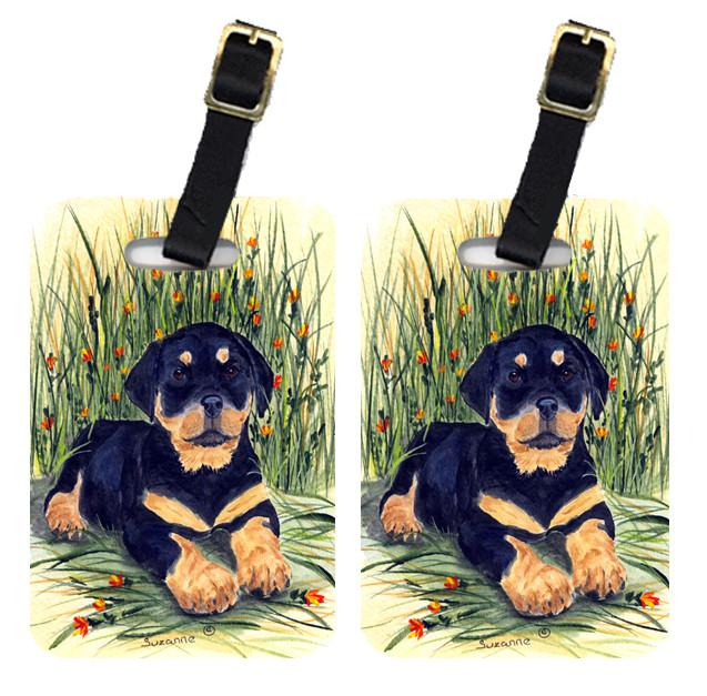 Pair of 2 Rottweiler Luggage Tags by Caroline's Treasures