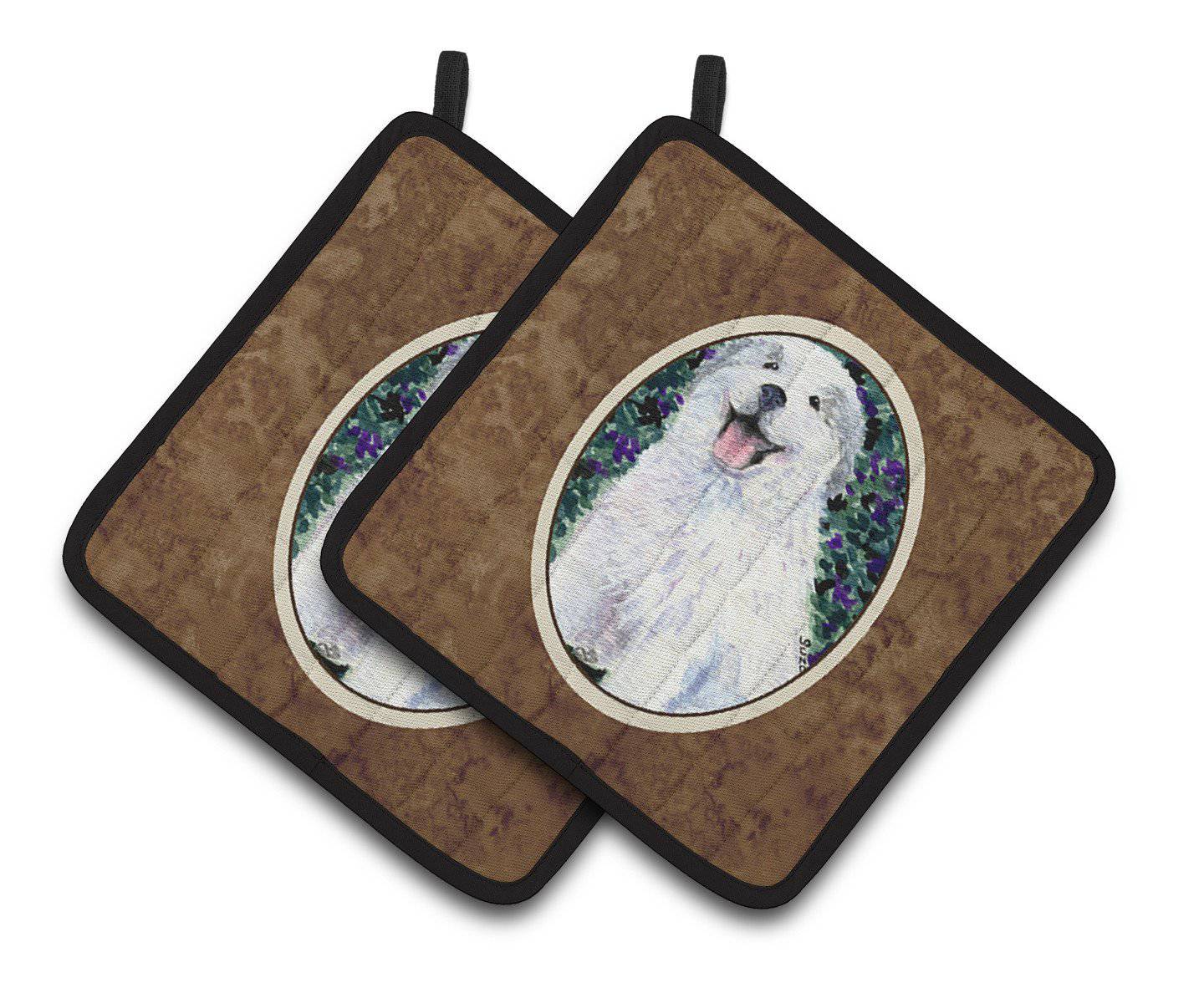 Great Pyrenees Pair of Pot Holders SS8856PTHD - the-store.com