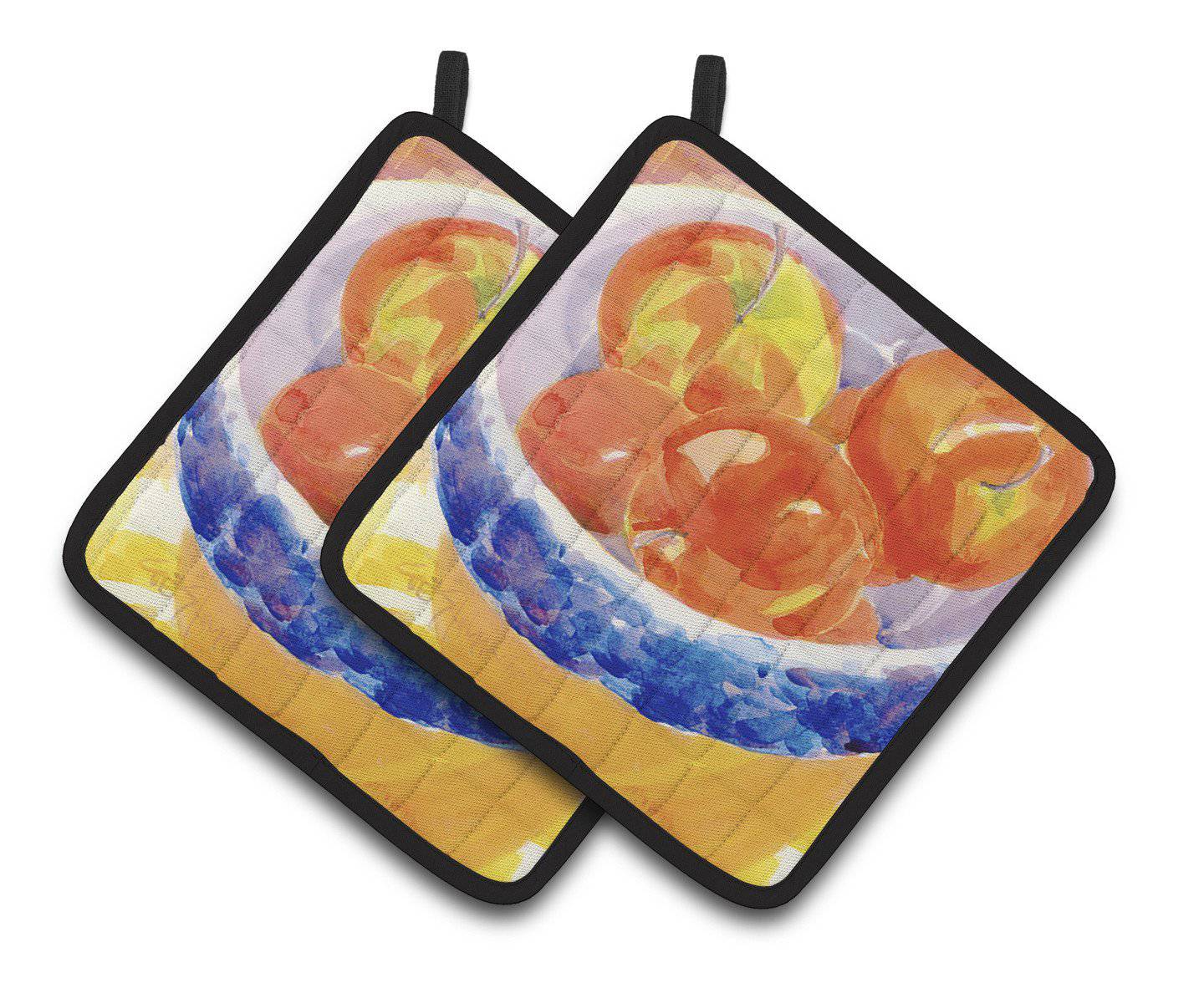 Bowl of Apples Pair of Pot Holders 6109PTHD - the-store.com