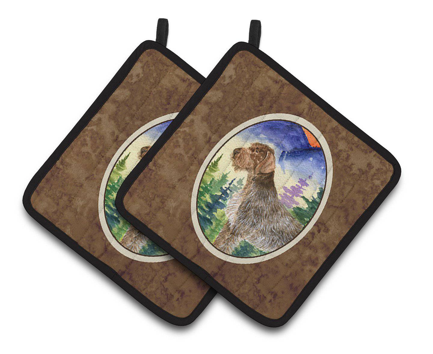 German Wirehaired Pointer Pair of Pot Holders SS8226PTHD - the-store.com