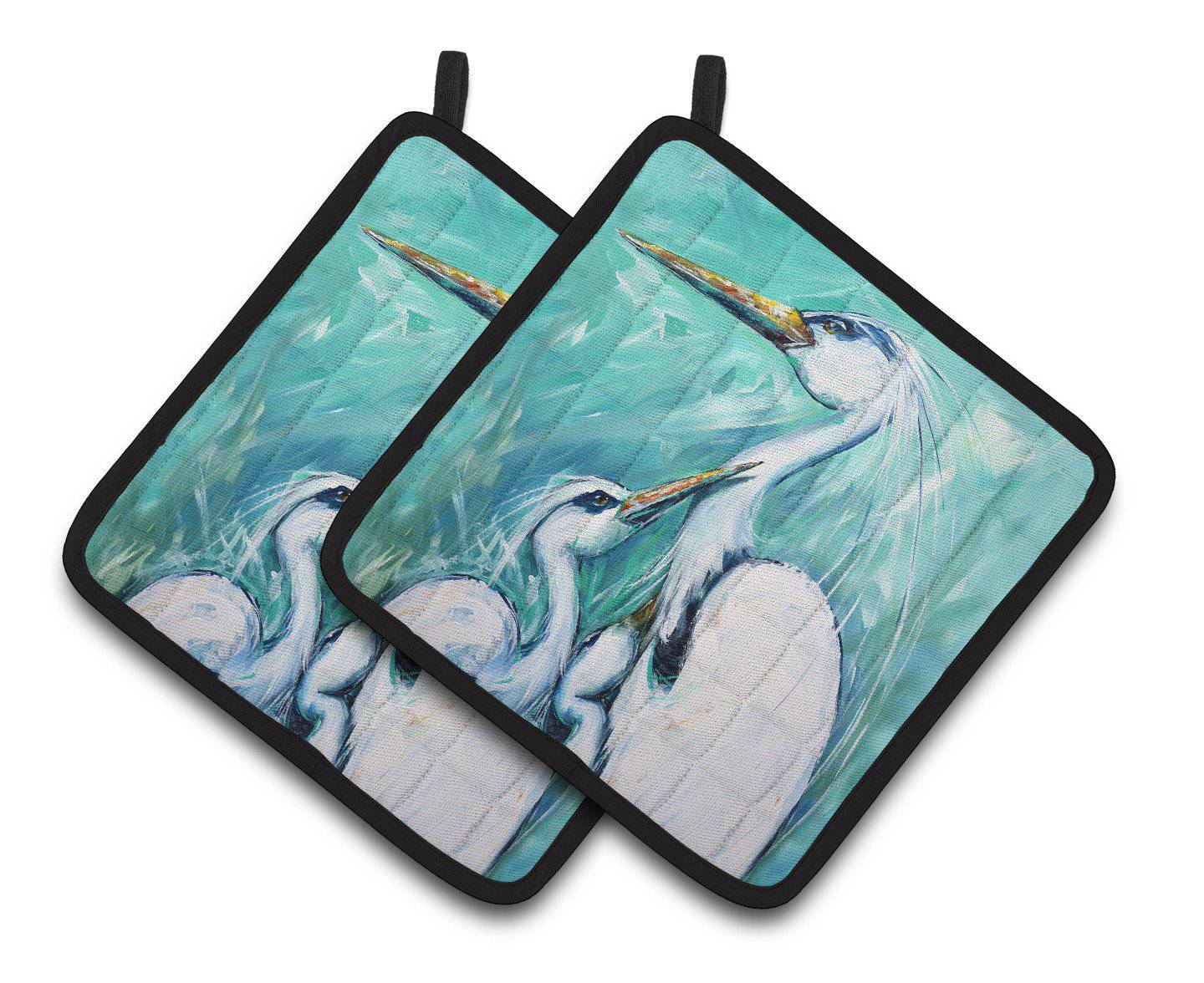 Mother's Love Egret Pair of Pot Holders MW1145PTHD - the-store.com