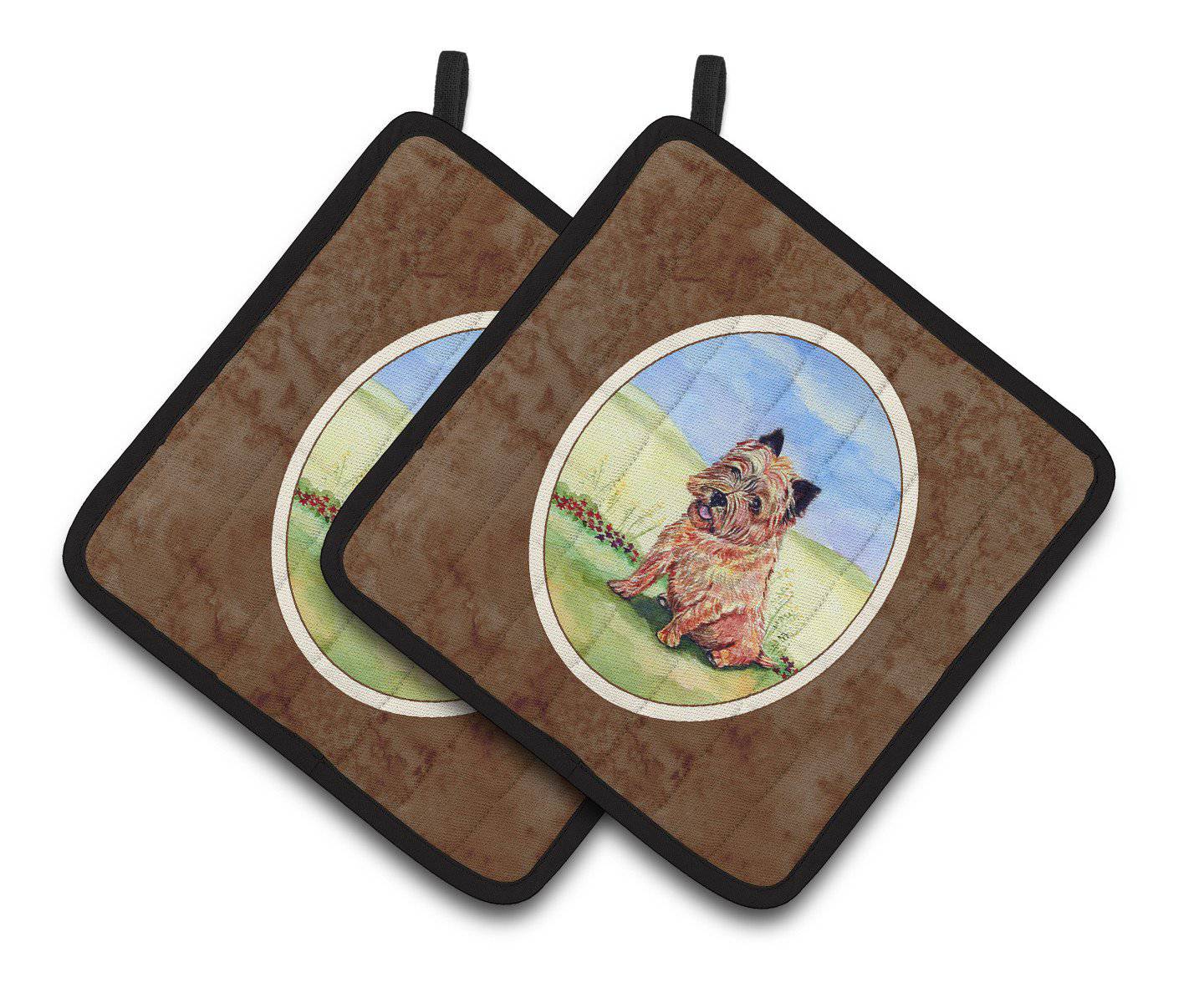 Cairn Terrier and the Chipmunk Pair of Pot Holders 7017PTHD - the-store.com