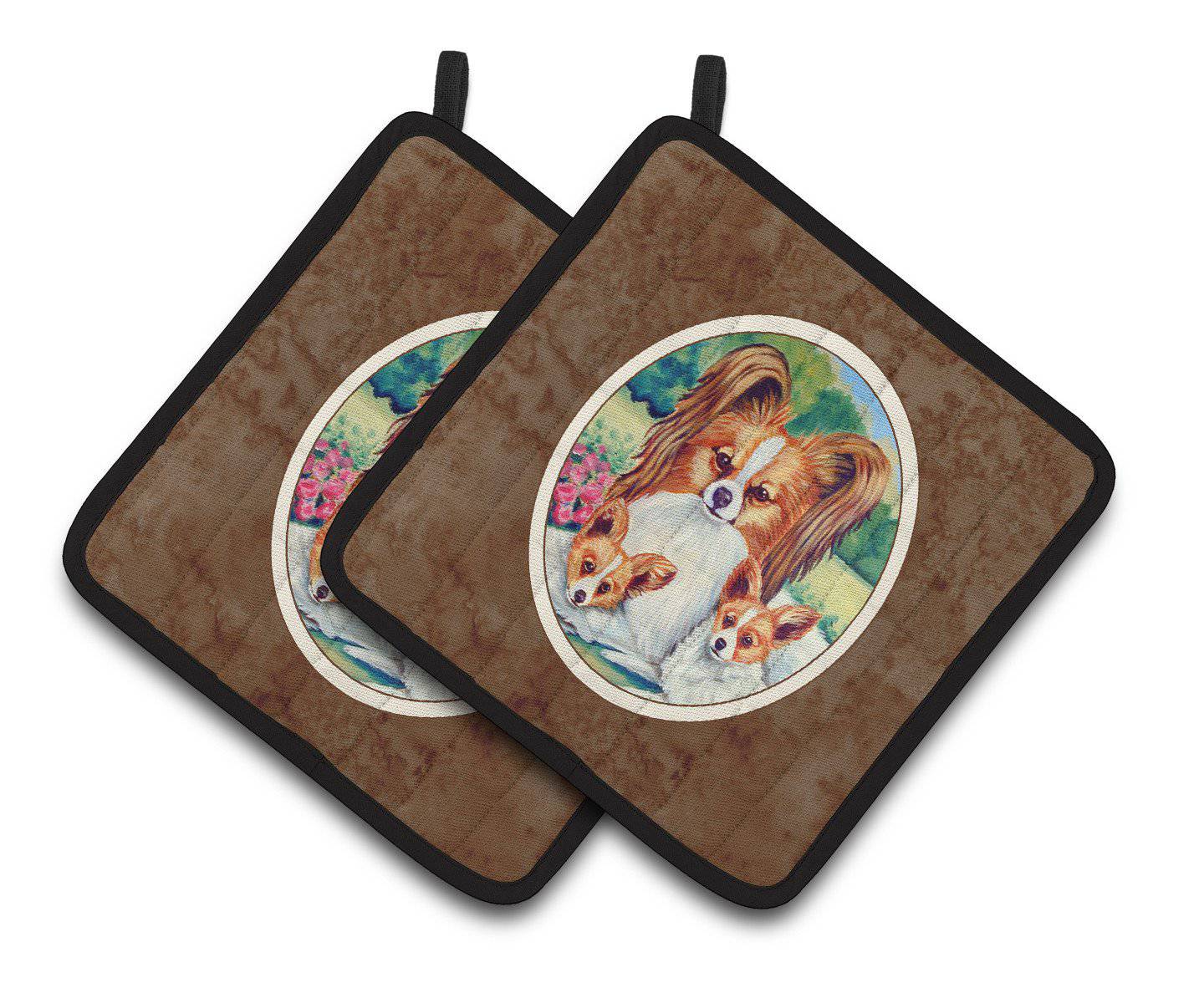 Papillon A Momma's Love Pair of Pot Holders 7042PTHD - the-store.com