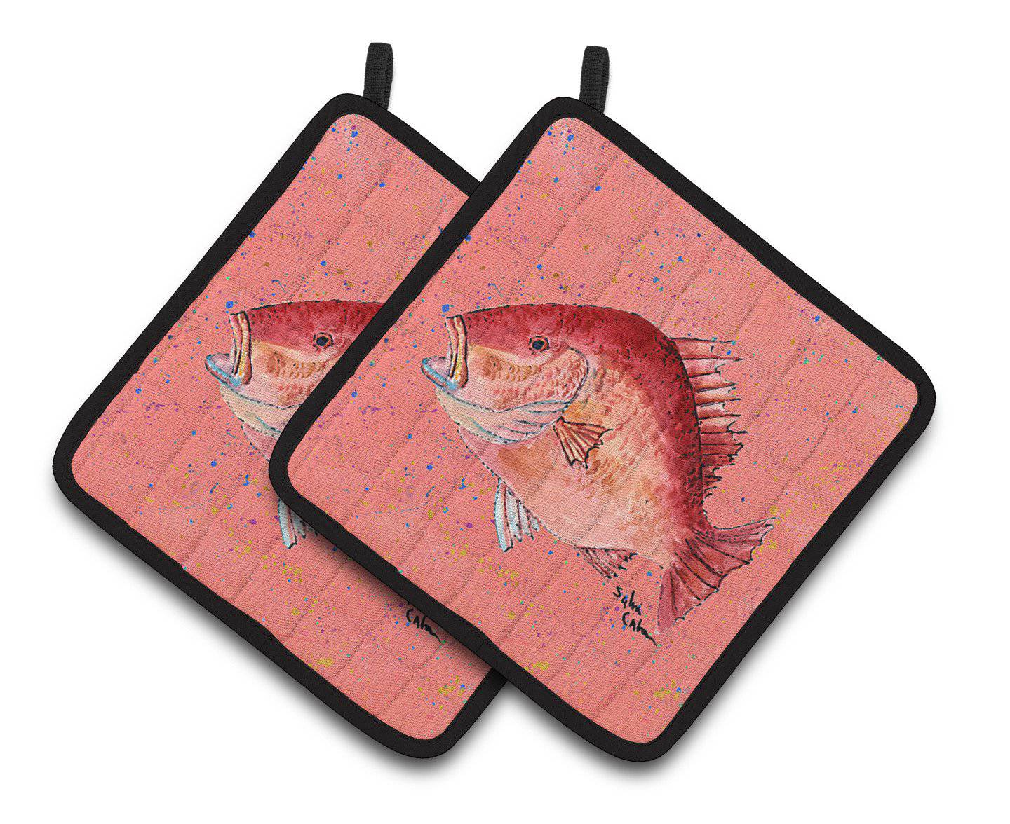 Strawberry Snapper Pair of Pot Holders 8351PTHD - the-store.com