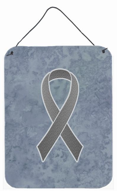 Grey Ribbon for Brain Cancer Awareness Wall or Door Hanging Prints AN1211DS1216 by Caroline&#39;s Treasures