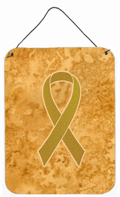 Gold Ribbon for Childhood Cancers Awareness Wall or Door Hanging Prints AN1209DS1216 by Caroline's Treasures