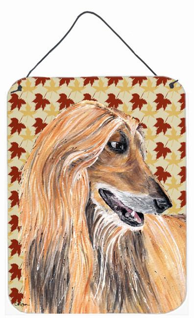 Afghan Hound Fall Leaves Wall or Door Hanging Prints SC9504DS1216 by Caroline's Treasures