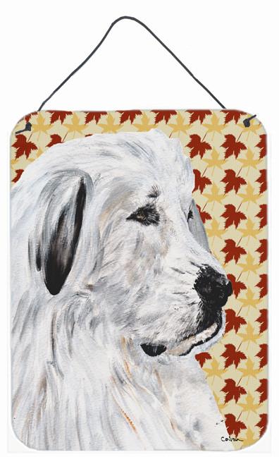 Great Pyrenees Fall Leaves Wall or Door Hanging Prints SC9690DS1216 by Caroline's Treasures