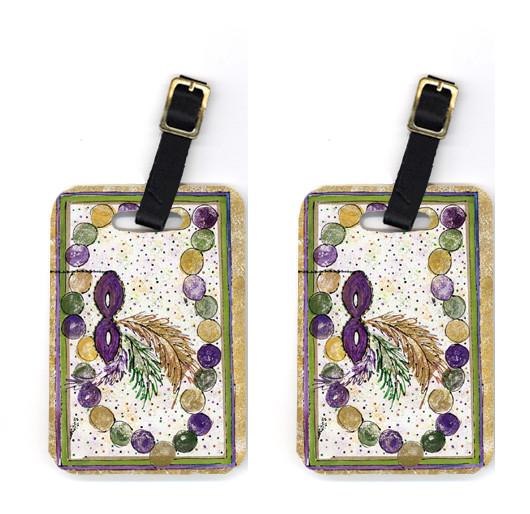 Pair of 2 Mardi Gras Beads  Luggage Tags by Caroline's Treasures