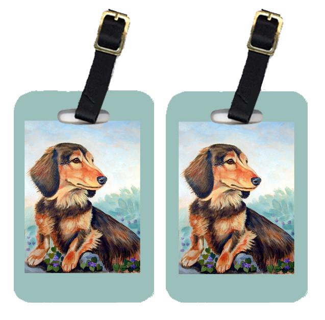 Pair of 2 Dachshund chocolate and tan Long Haired Luggage Tags by Caroline's Treasures